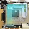A modern living room with a sectional couch, coffee table, and entertainment center. An air purifier is mounted on the wall. Anteprima dell’immagine prodotto