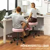 HOMCOM-Rollhocker-Polyester, Metall-Ø50 x 50-66H cm-Rosa Produktbild-Vorschau 4