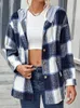 ASKSA Damen Karierte Kapuzen Warm Hemdjacke mit Kapuze Produktbild-Vorschau 5