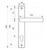 A technical drawing of a door handle with dimensions indicated. Produktbild-Vorschau