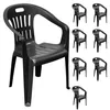 8 Stück Stapelstuhl Bistrostuhl Gartenstuhl MOJAWO PIONA Anthrazit Kunststoff Produktbild-Vorschau