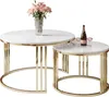 Runder Couchtisch 2in1 LORI goldener Chrom Hochglanz Produktbild-Vorschau 4