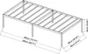 A diagram of a bed frame with dimensions indicated. Náhľad obrázku produktu