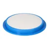 A round, white filter with a blue rim, shown from a slightly elevated side angle against a white background. Produktbild-Vorschau