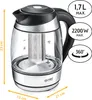 TZS First Austria Edelstahl Glaswasserkocher mit Teefilter Produktbild-Vorschau 2