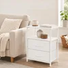 Relaxdays Nachttisch, 1er Pack, 2 Schubladen & Ablagen, Produktbild-Vorschau 2