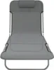 A gray lounge chair with a headrest, shown from the front. Produktbild-Vorschau