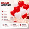 50x Herzballons Luftballons Ballons Luft, Helium - rot-weiß Produktbild-Vorschau 7