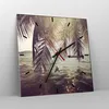 Wanduhr - Quadrat - Glasuhr - Meer Palme Wasser - 30x30cm - Produktbild-Vorschau 4