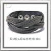 Edelschmiede925 graues Lederarmband mit Druckknopf Produktbild-Vorschau 1