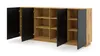 Buffet Aurus mit 4 Türen, Holzoptik und Schwarz, 198cm Produktbild-Vorschau 2