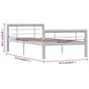 vidaXL Rama łóżka szaro-biała metalowa 90×200 cm Podgląd zdjęcia produktu 8