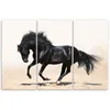 Triptychon auf leinwand tiere - schwarz 60x40 cm Feeby Produktbild-Vorschau 3