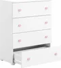 Cassettiera bianca Emily - maniglie rosa Anteprima dell’immagine prodotto 2