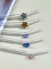Glasstrohhalme mit bunten Blumen 6er-Set Trinkhalm mit Produktbild-Vorschau 1