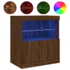 vidaXL Kredens z oświetleniem LED brązowy dąb 60x37x67 cm Podgląd zdjęcia produktu 2