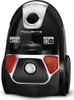 A studio product shot of a black Rowenta Compact Power vacuum cleaner. Voir les images du produit