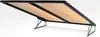 The underside of a bed frame with gas springs, showing the wooden slats and metal frame. Produktbild-Vorschau
