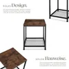 A product image featuring a small side table with descriptive text and close-up views. Náhled obrázku produktu