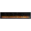 A long, black electric fireplace with a realistic flame effect. Produktbild-Vorschau