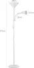 MONZANA® Lampadaire avec liseuse Blanc 175 cm Réglable E27 Voir les images du produit 3