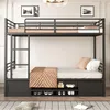 MODFU Lit Superposé Enfant 90x200 cm - Lit Métal Noir avec Voir les images du produit 1