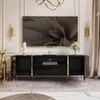 ONYX TV-Schrank auf goldenen Füßen, schwarz glänzend, 158 Produktbild-Vorschau 2