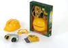 A set of toy construction worker accessories, including a helmet, goggles, headphones, and gloves, displayed on a white background. Náhled obrázku produktu