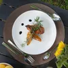Plato llano de vidrio opalino, 26,5 cm, color blanco – Vista previa de la imagen del producto 2