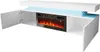 A white media console with a built-in electric fireplace. Náhled obrázku produktu