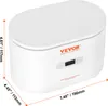 A white ultrasonic cleaner with dimensions shown. Voir les images du produit