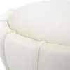 A close-up, tightly cropped view of a cream-colored upholstered stool. Produktbild-Vorschau