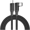 A black USB-C cable with a right-angle connector on one end and a straight connector on the other, coiled on a white background. Náhled obrázku produktu