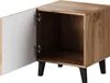 A single nightstand with its door open, showing the interior and its black legs. Náhled obrázku produktu
