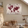 MuchoWow® Poster Weltkarte - Rot - Blumen 120x80 cm - Produktbild-Vorschau 6