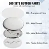 SucceBuy 500 Sets 1,25 Zoll Pinback-Buttonteile, 32 mm DIY Produktbild-Vorschau 3