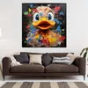 Crazy Duck Pop Art Ente Leinwandbild Wandbild Kunstdruck XL Produktbild-Vorschau 3