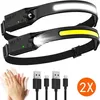 2 x LED Stirnlampe, Sensorscheinwerfer USB wiederaufladbar Produktbild-Vorschau 4