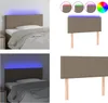 vidaXL LED Kopfteil Taupe 80x5x78/88 cm Stoff - LED Produktbild-Vorschau 1