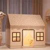 Casetta Gioco Bambini Marrone 130x125x95 cm con Tende e Anteprima dell’immagine prodotto 2