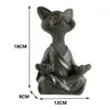 Grau Meditation Statue Katze Statue 18cm Yoga Katze Produktbild-Vorschau 3
