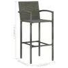 Möbel 5-tlg. Gartenbar-Set Grau - Balkonmöbel 3067970 Produktbild-Vorschau 11
