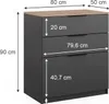 Kredens Vicco Betti Antracyt/Sonoma 50 x 90 cm, Model 40611 Podgląd zdjęcia produktu 3