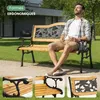 Akord Banc De Jardin Rose Noir/Bois Naturel 125X52X76 Voir les images du produit 5