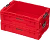 Two red storage boxes stacked on a white background. Anteprima dell’immagine prodotto