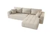A beige sectional sofa with a chaise lounge is shown against a white background. Voir les images du produit