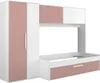 Letto estraibile 2 x 90 x 200 cm - Con armadio - Rosa e Anteprima dell’immagine prodotto 3