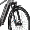Close-up of the front of a grey electric bicycle. Produktbild-Vorschau