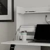 A close-up view of a white desk with a laptop, books, and a coffee cup. Produktbild-Vorschau