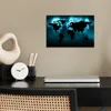 MuchoWow® Poster Weltkarte - Schwarz - Blau 30x20 cm - Produktbild-Vorschau 3